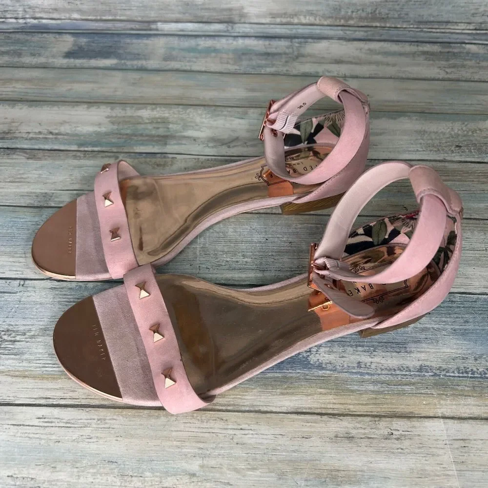 Ted Baker Sandals Womens‎ 38.5 Pink Ovey Studded Buckle